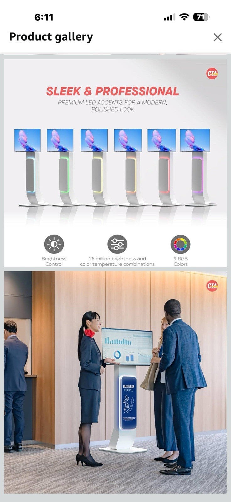 Brandable Kiosk Floor Stand for Displays(not Include) Custom Branding Panel LED