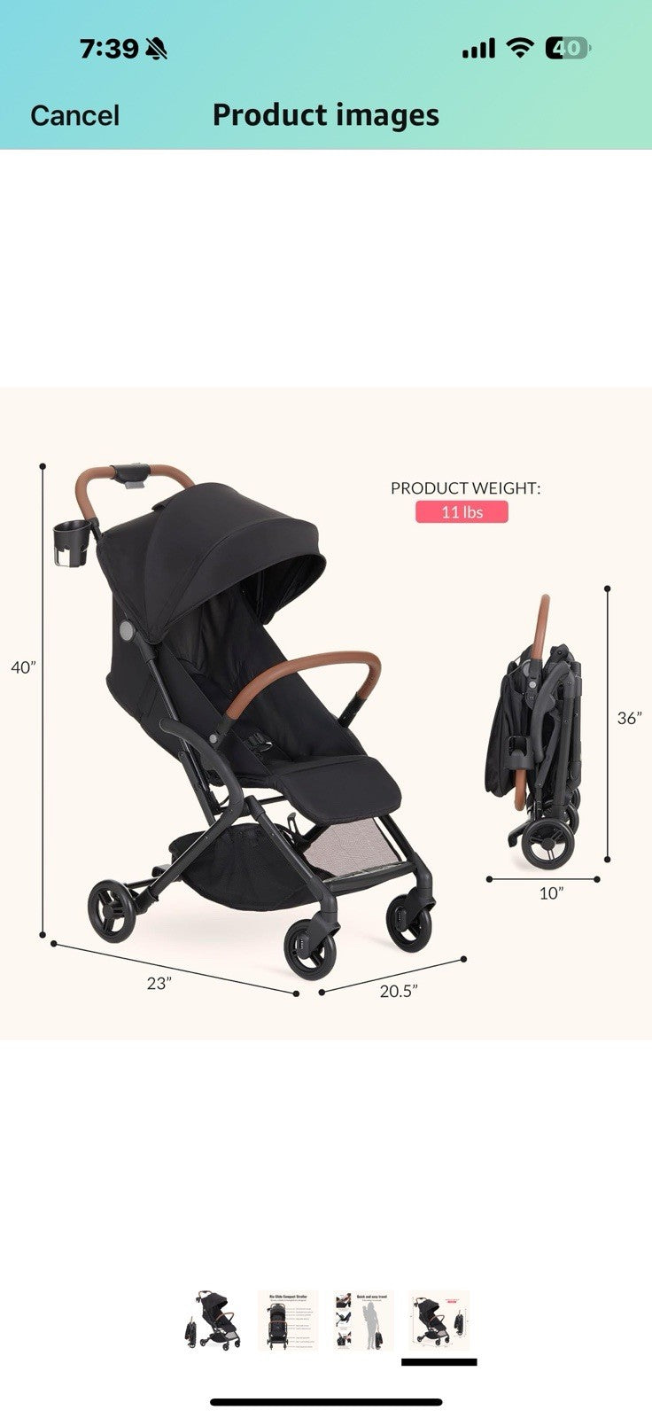 Dream On Me RioGlide Baby Stroller, Black – Lightweight, Compact, Quick