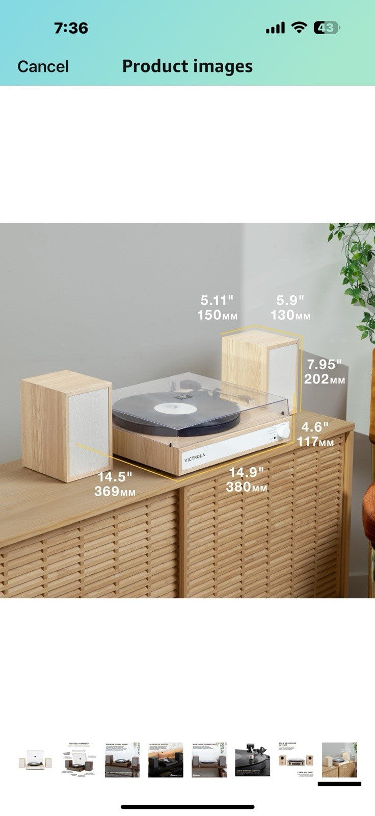 Victrola Harmony – Bluetooth Turntable System– 3-Speed Vinyl Record Player