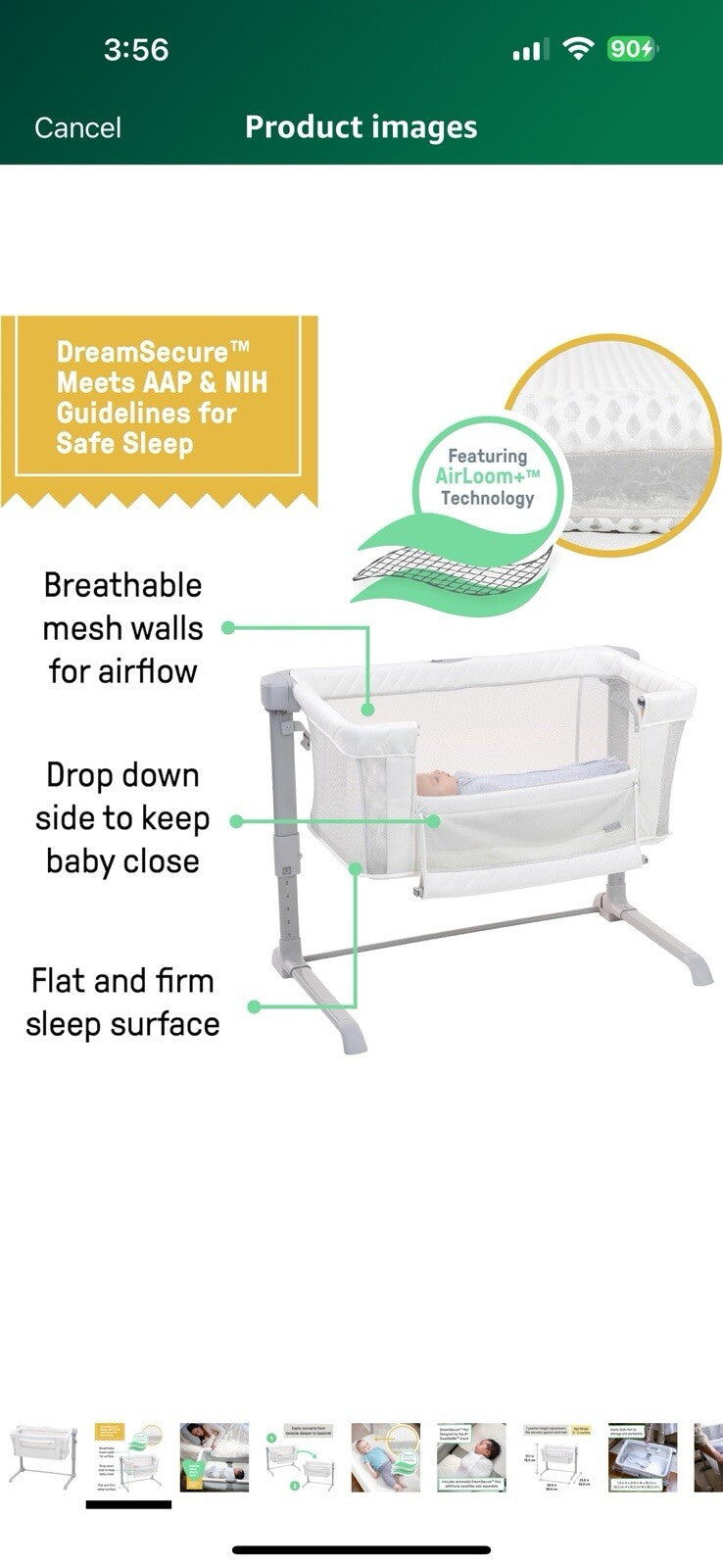 SwaddleMe by Ingenuity DreamSecure 2-in-1 Co-Sleeping Bassinet, DreamSecure