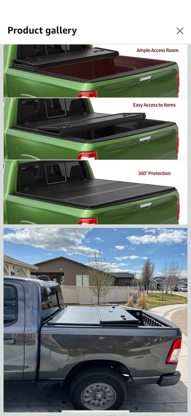 YITAMOTOR FRP Hard Tri-fold Truck Bed Tonneau Cover Fits for 2017-2025 Honda