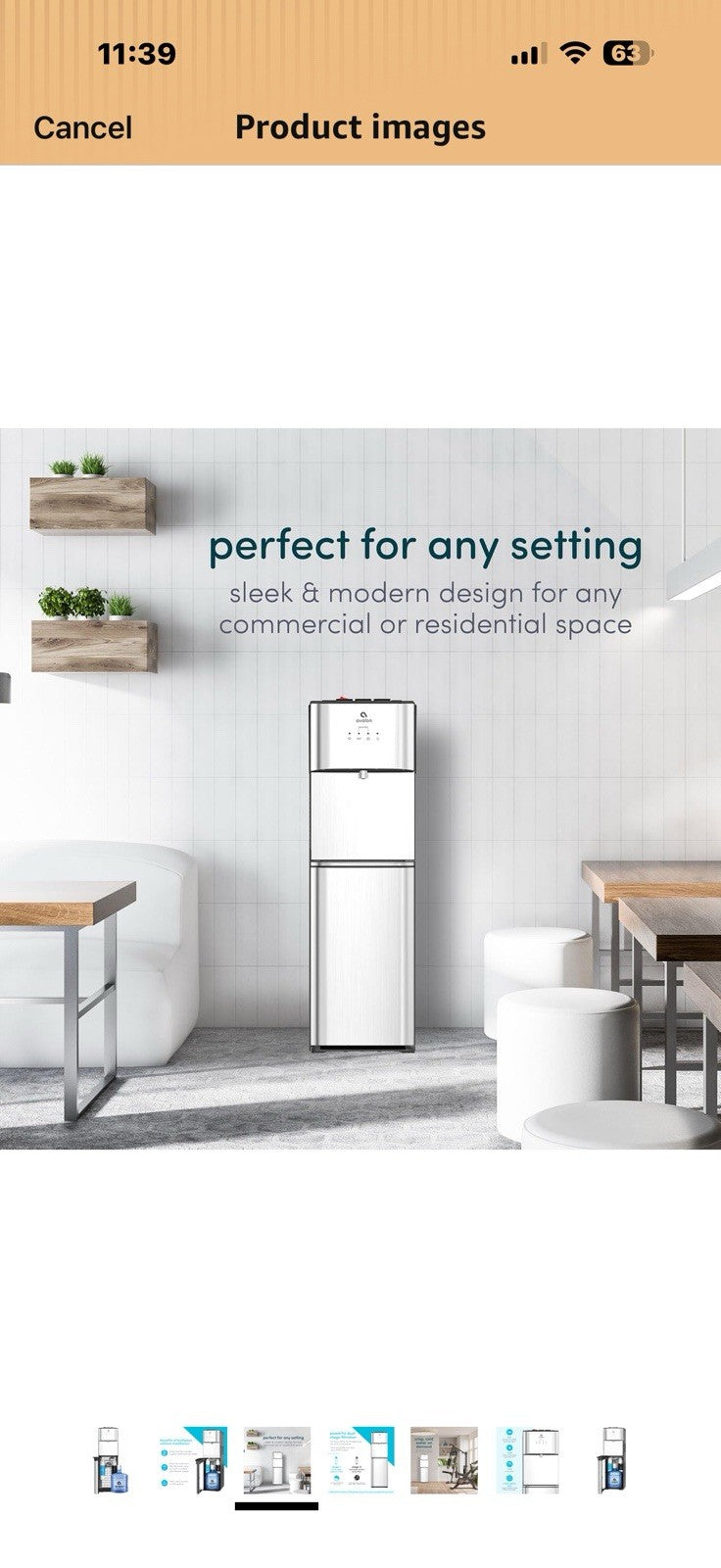 Avalon Bottom Loading Water Cooler Water Dispenser with Filtration 