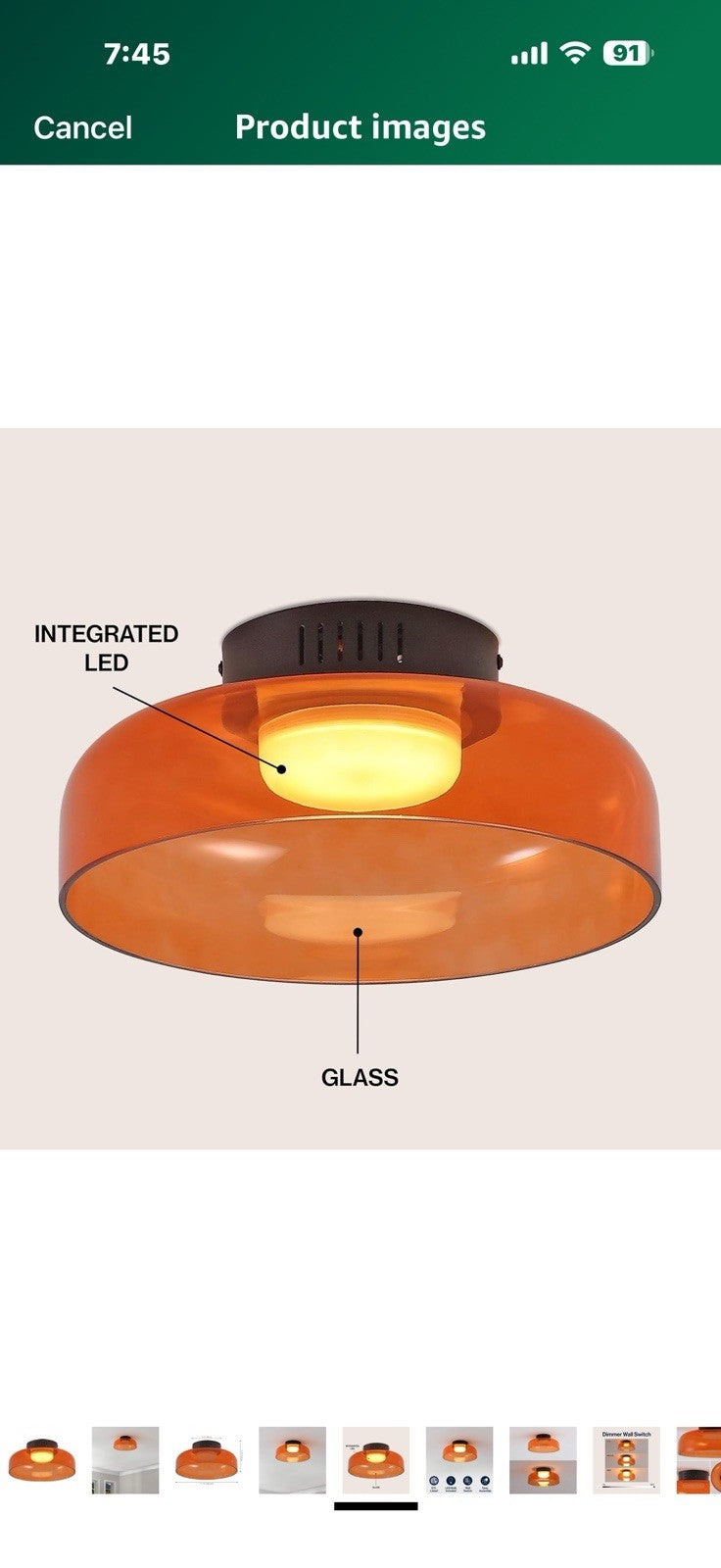 JONATHAN Y JYL7153A Kalmar 12" Modern Minimalist Iron/Glass Dimmable 
