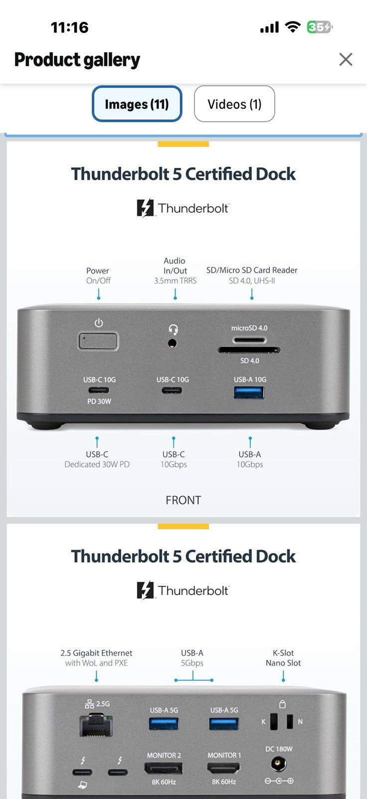 StarTech Thunderbolt 5 Dock, Dual 8K 60Hz, Triple 4K for Windows, Up to Dual 