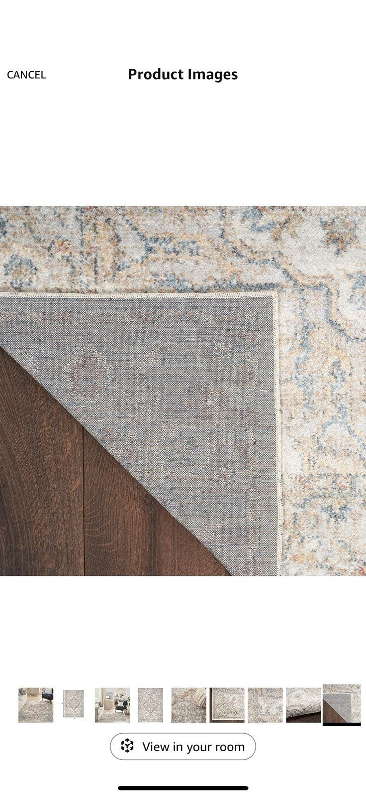 Nourison Astra Machine Washable Bohemian Grey/Multi 5'3" x 7' Area Rug