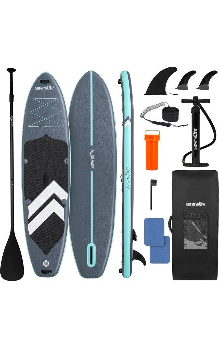 SereneLife 11’6” Inflatable SUP - Family Stand Up Paddle Board for 2 Adults