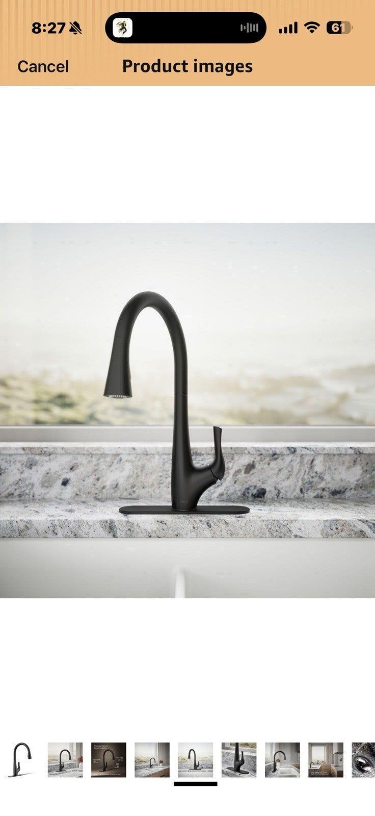 KOHLER R43210-BL Bevin™ Pull-Down Kitchen Sink Faucet with Two-Function