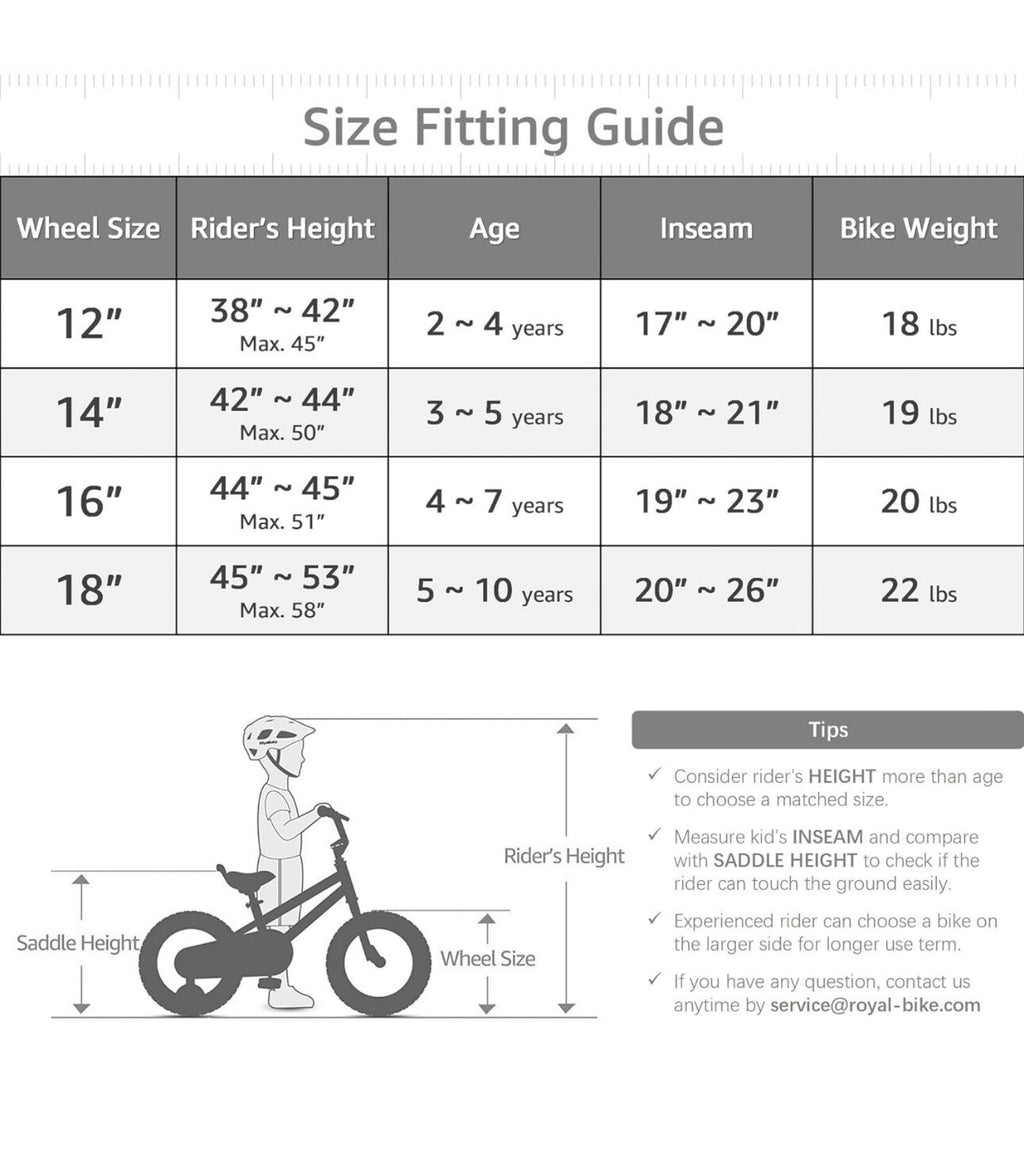 Royalbaby EZ Kids Bike, 2-in-1 Balance & Pedal Bicycle for Beginners Easy 16 Inc