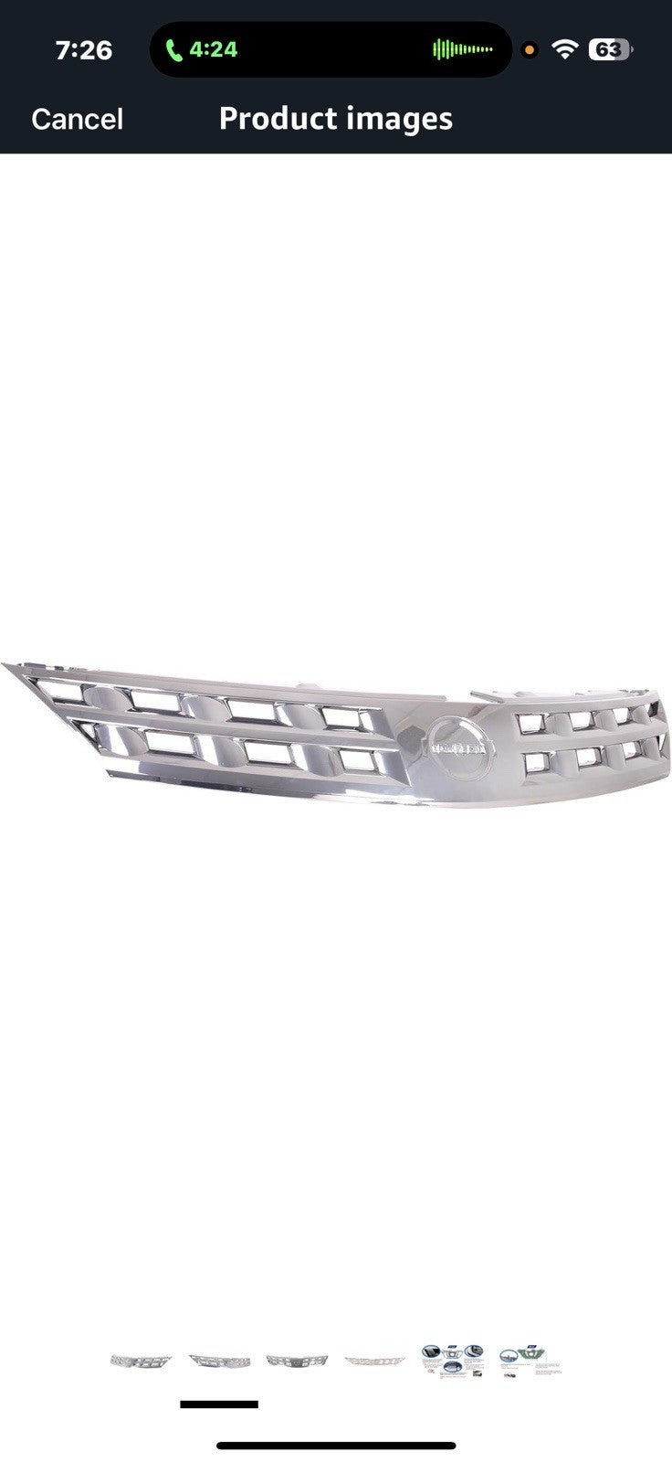 Chrome Front Grille Compatible with 2003-2005 Nissan Murano, ABS 