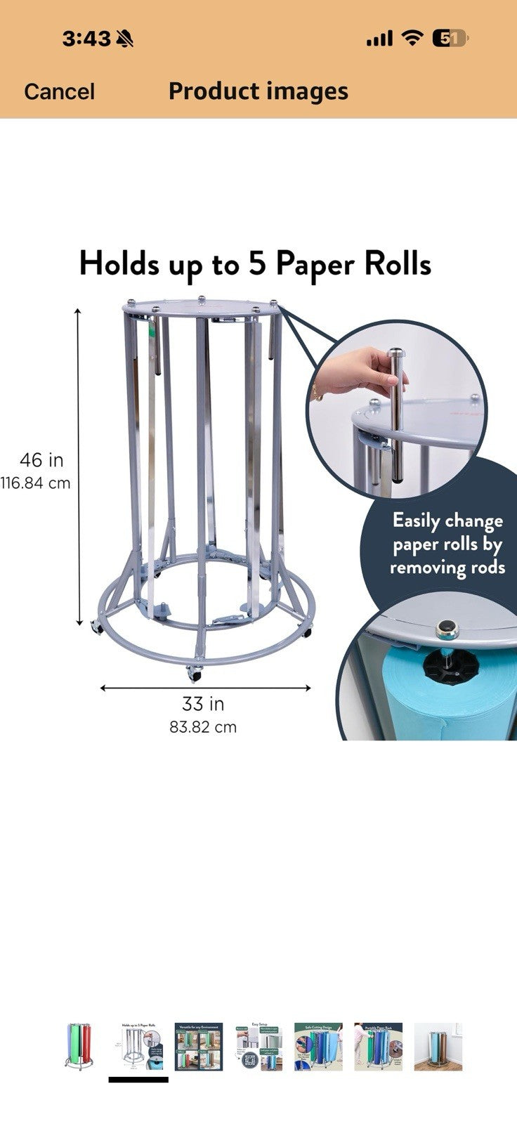 Angeles 5-Roll Mobile Paper Dispenser – Classroom Kraft, Art and 