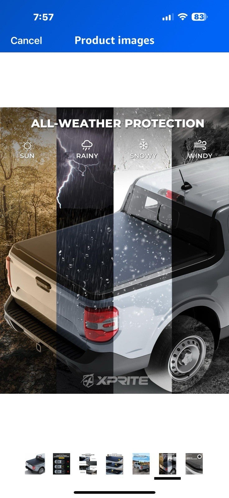 Xprite 4.6ft Soft Tri-Fold Truck Bed Tonneau Cover Compatible with 2022