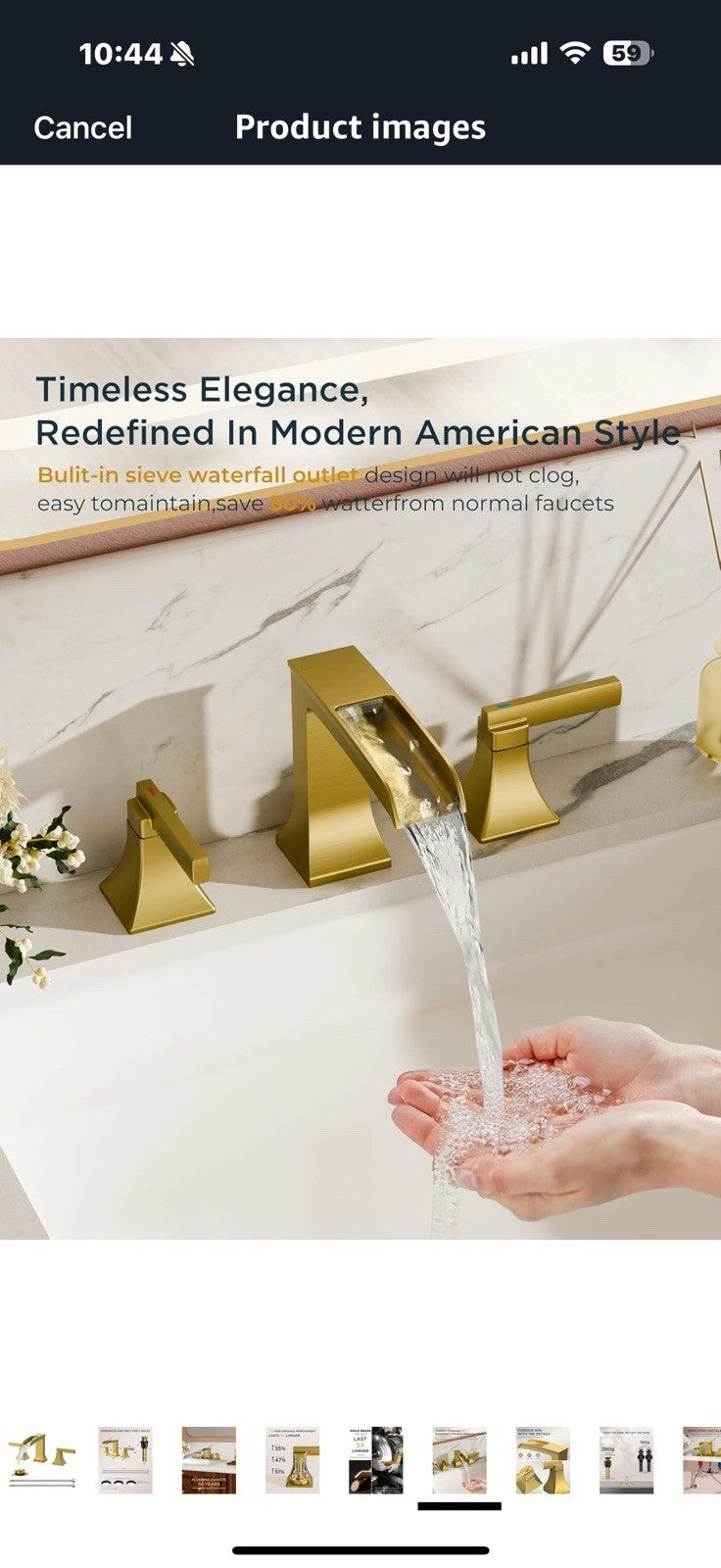 FORIOUS Brass Brushed Gold Widespread Bathroom Faucet
