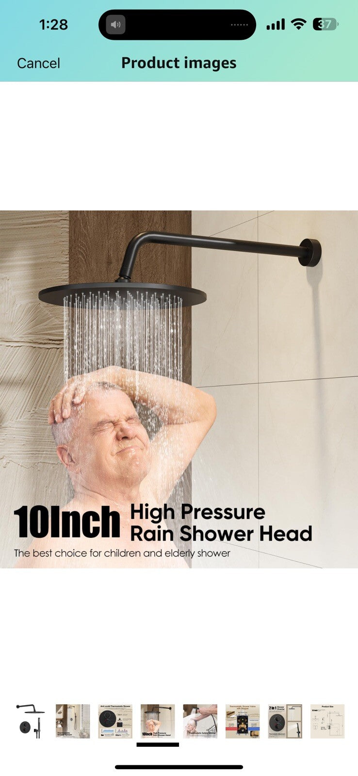 Gabrylly Thermostatic Shower Faucet Set, All Metal Shower System with Anti Scald