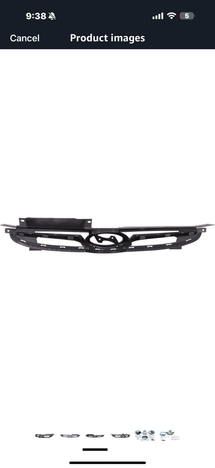 Front Grille Compatible with 2014-2016 Hyundai Elantra Sedan w/Chrome