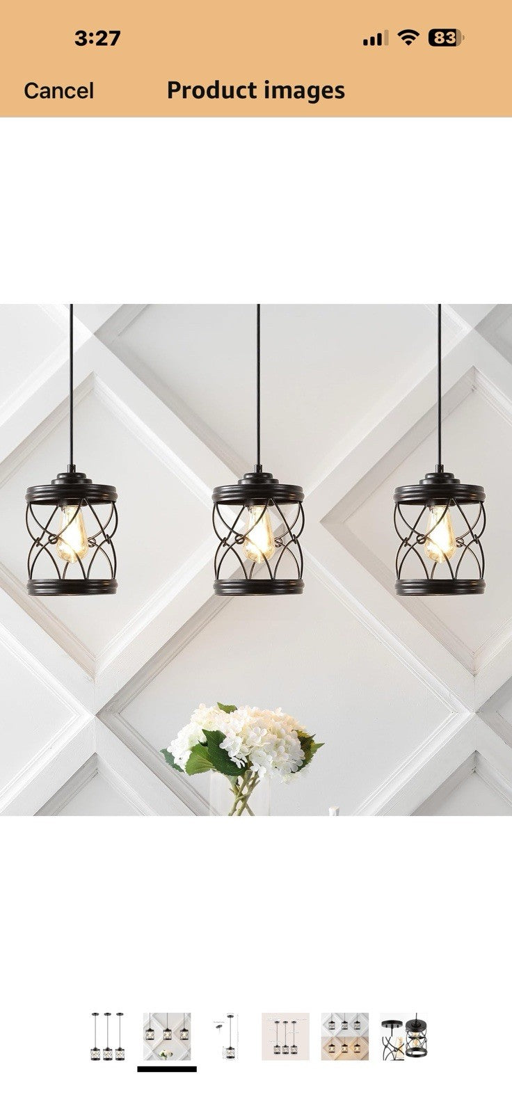 JONATHAN Y JYL7909B-SET3 Marelle 6.5" 1-Light Farmhouse Industrial