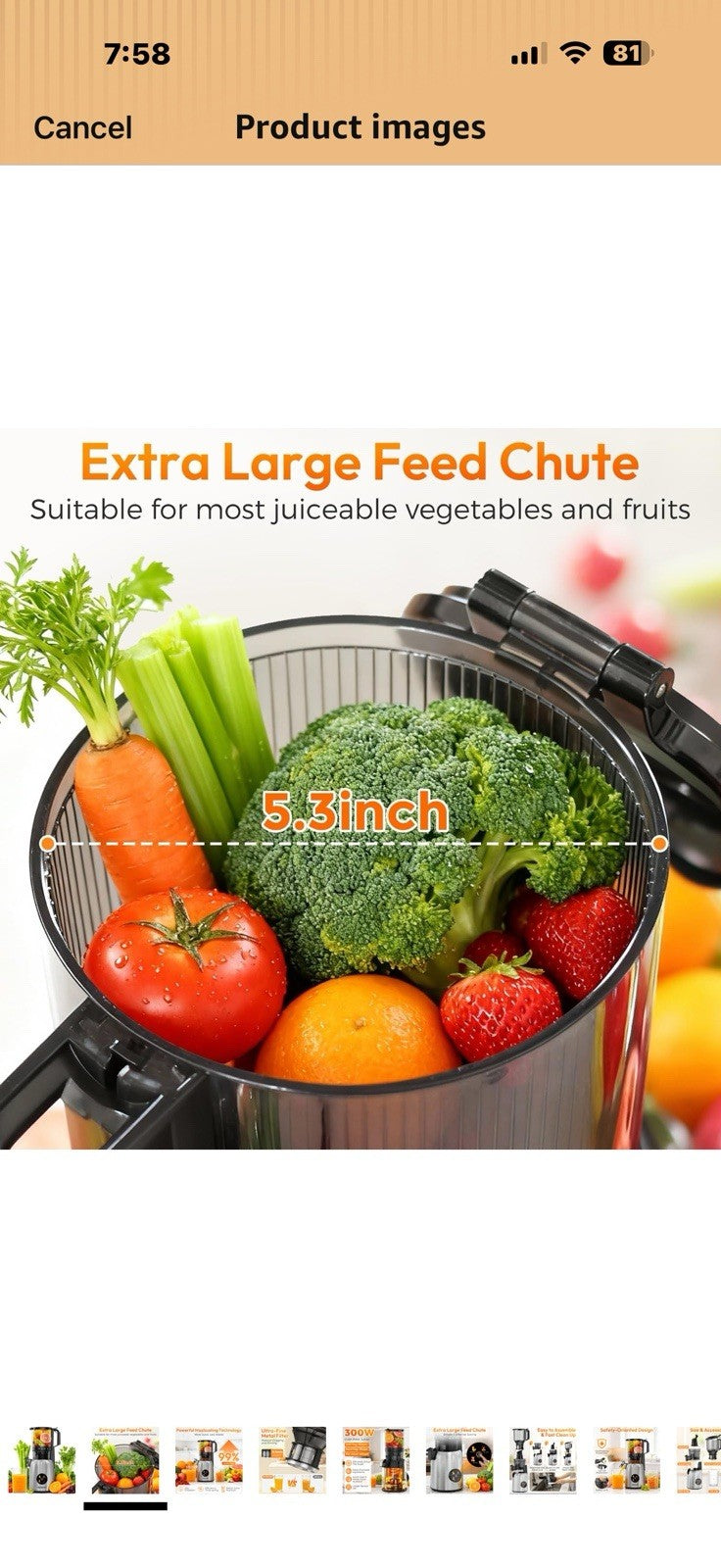 INSMART 3-in-1 Cold Press Juicer,Juicer Machines with 5.3" Large
