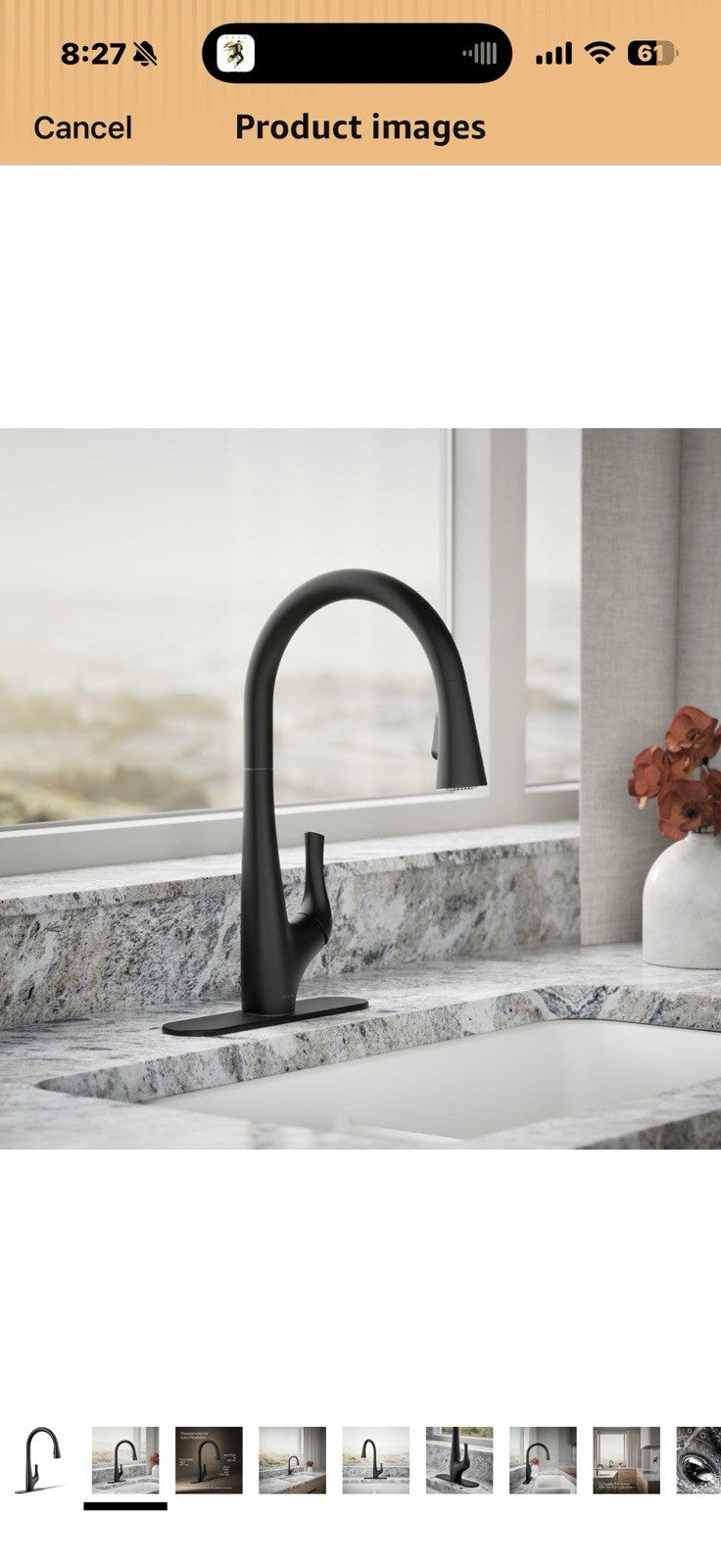 KOHLER R43210-BL Bevin™ Pull-Down Kitchen Sink Faucet with Two-Function