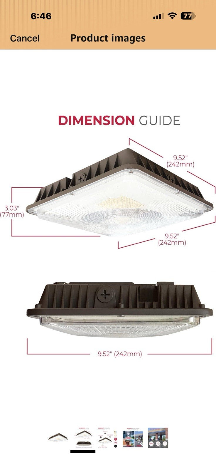 Lumark CLCS 24-60W Commercial Outdoor LED Canopy Light, 120-347V w