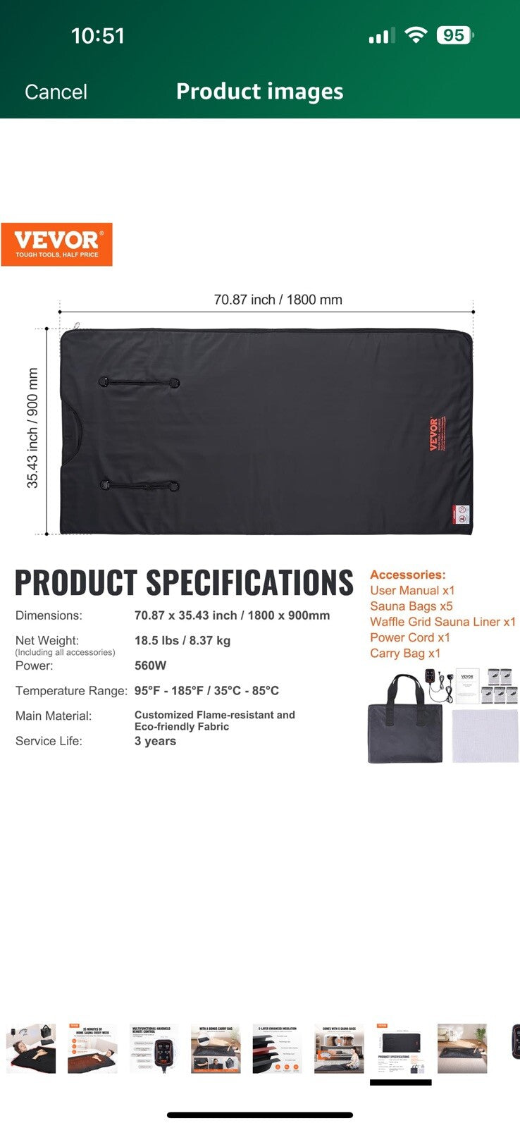 VEVOR Sauna Blanket for Detoxification, Portable Far Infrared Sauna