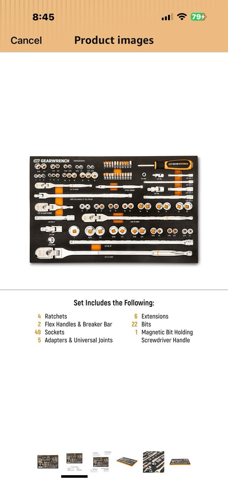 GEARWRENCH 89 Piece 1/4", 3/8" & 1/2" Drive 120XP Mechanics Tool Set 