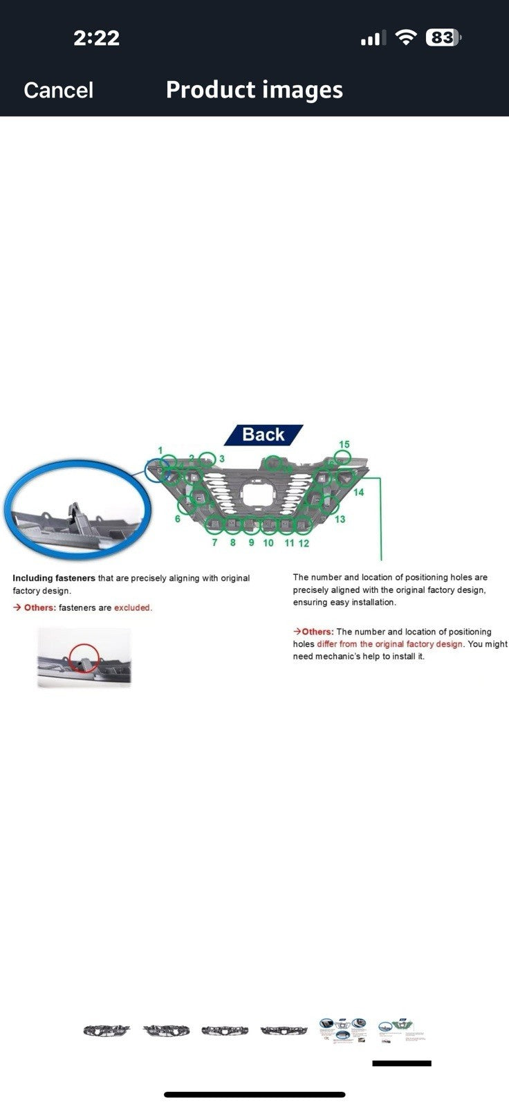 Front Grille Compatible with 2016-2018 Toyota Prius w/o Parking Sensors