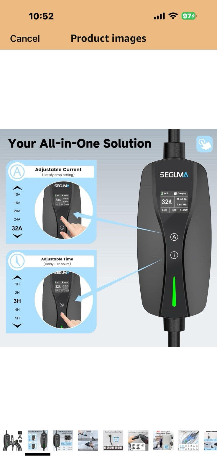 Level 2 EV Charger for Tesla, 32Amp 240V 7.68kW NACS EV Chargers