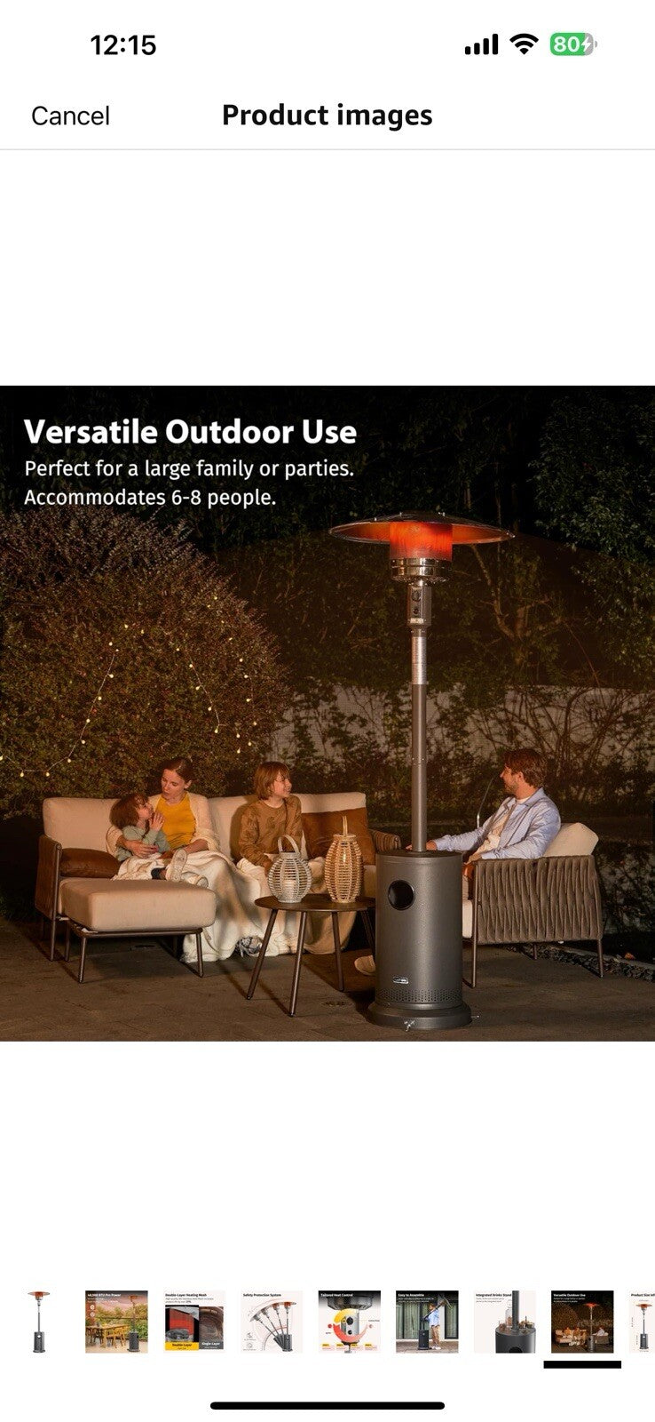 EAST OAK 48,000 BTU Patio Heater for Outdoor Use with Round Table Design