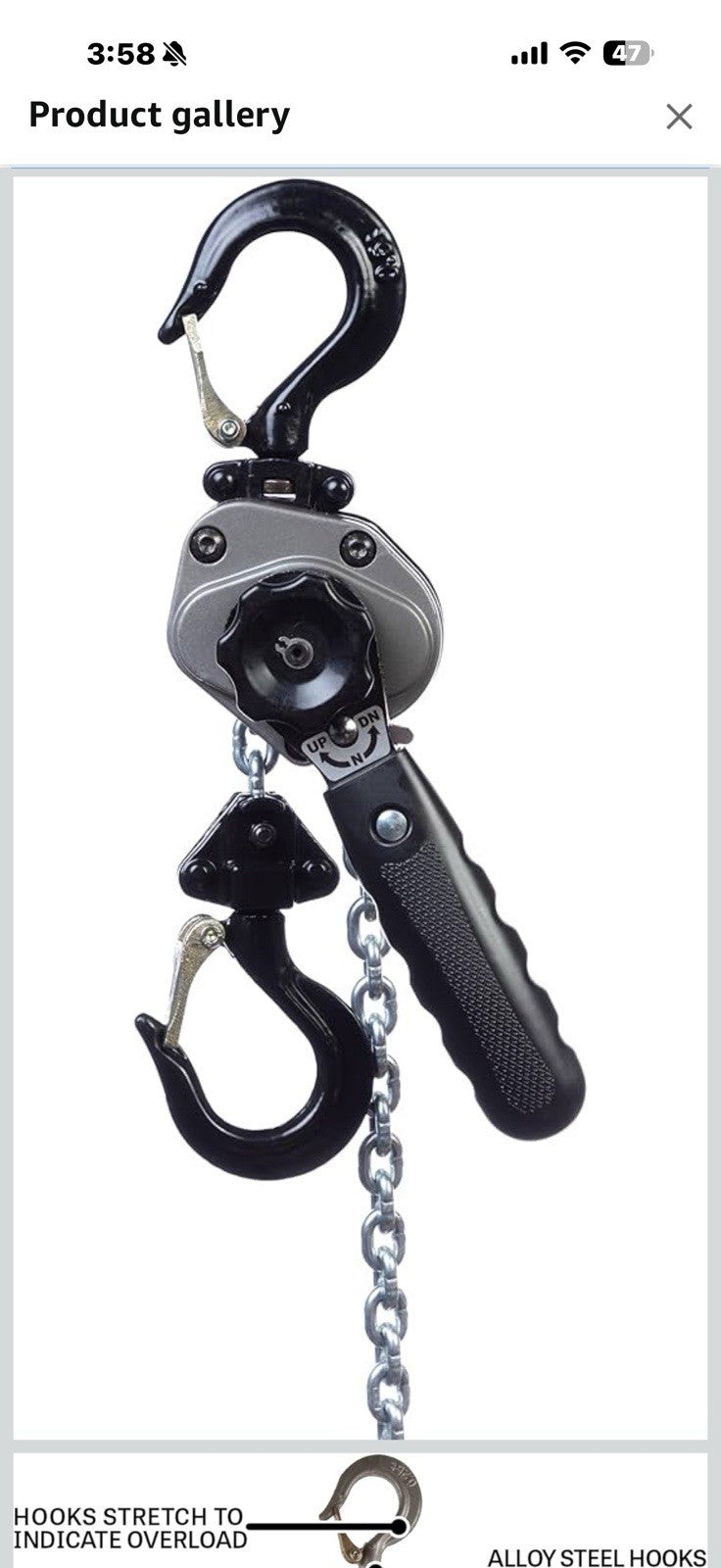 JET 1/2-Ton Compact Lever Hoist, 10' Lift (JLH-50-10)