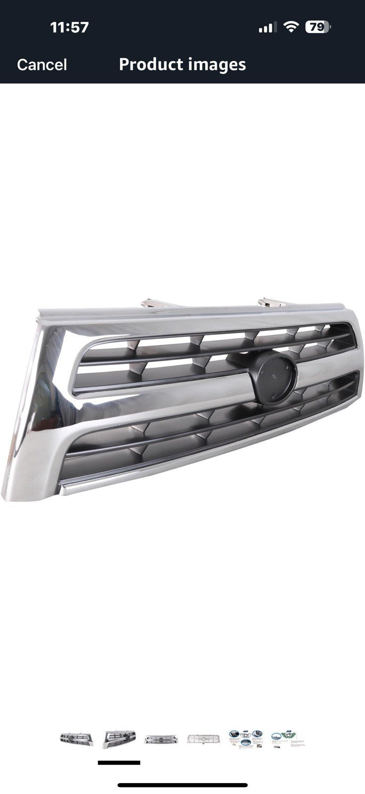 Chrome Front Grille Compatible with 1999-2000 Toyota 4Runner, 