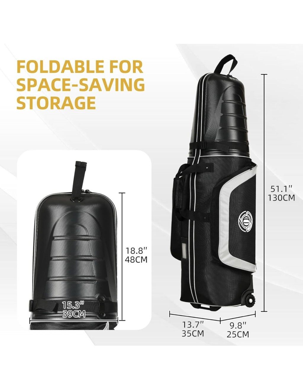 DWVO Golf Travel Bags for Airlines with Wheels, Durable Top to Protect Clubs