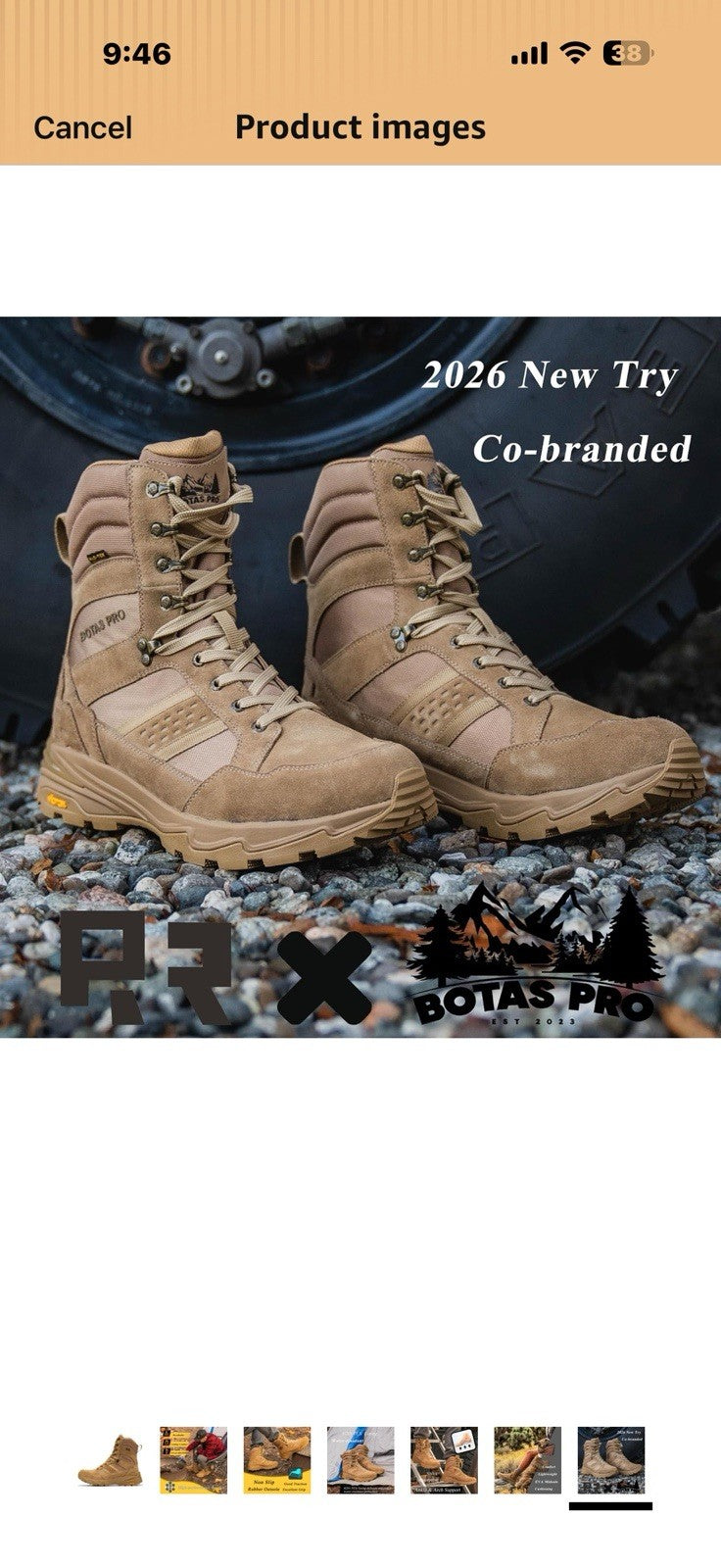 ROCKROOSTER Men's 8 Inch Lace Up Lightweight Military Boots, Non-Slip