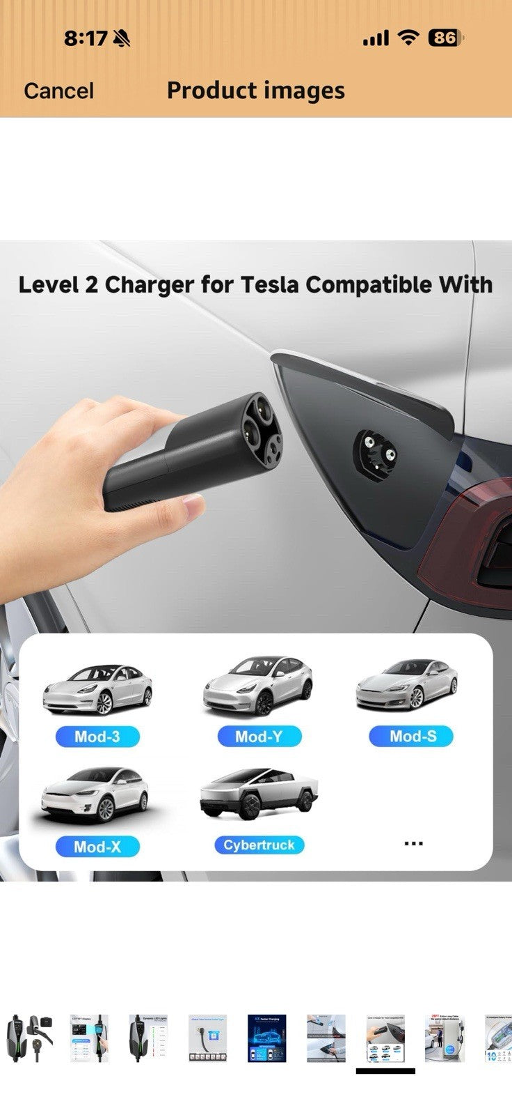 Level 2 EV Charger for Tesla, 32Amp 240V 7.68kW NACS EV Chargers,