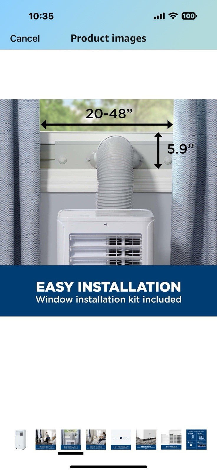 GE APMS06BWF 6,000 BTU DOE Portable Air Conditioner, Digital and Remote