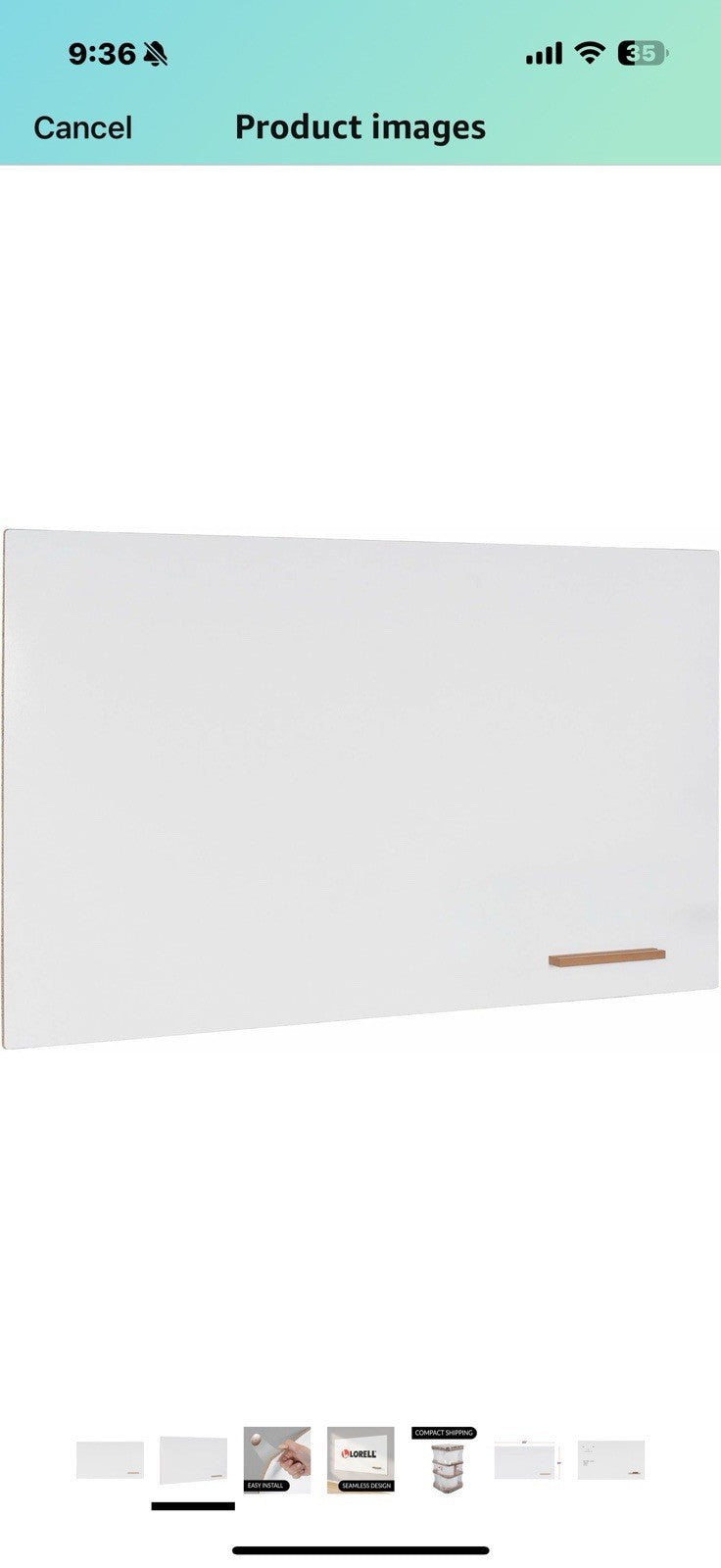 Lorell Loop Magnetic Frameless Whiteboard with Marker Tray, 60" x 36",