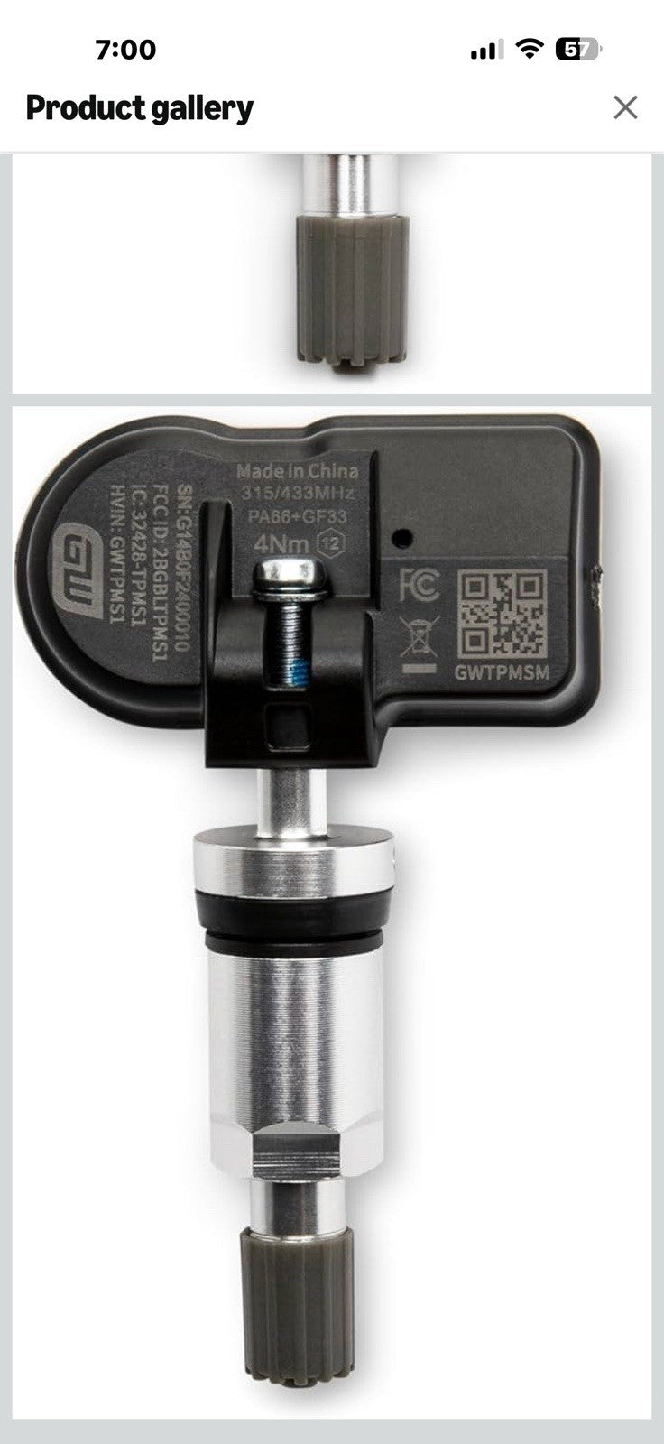 GEARWRENCH Universal Programmable Metal TPMS Sensor | 4 Pack 
