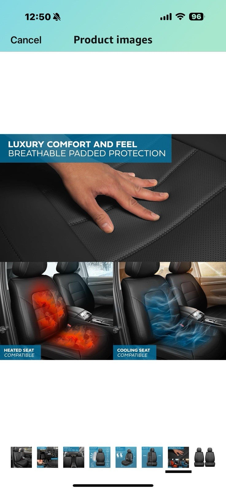 Deluxe Edition Napa Leather Seat Covers for Cars, Trucks, & SUV – 2 Black Car