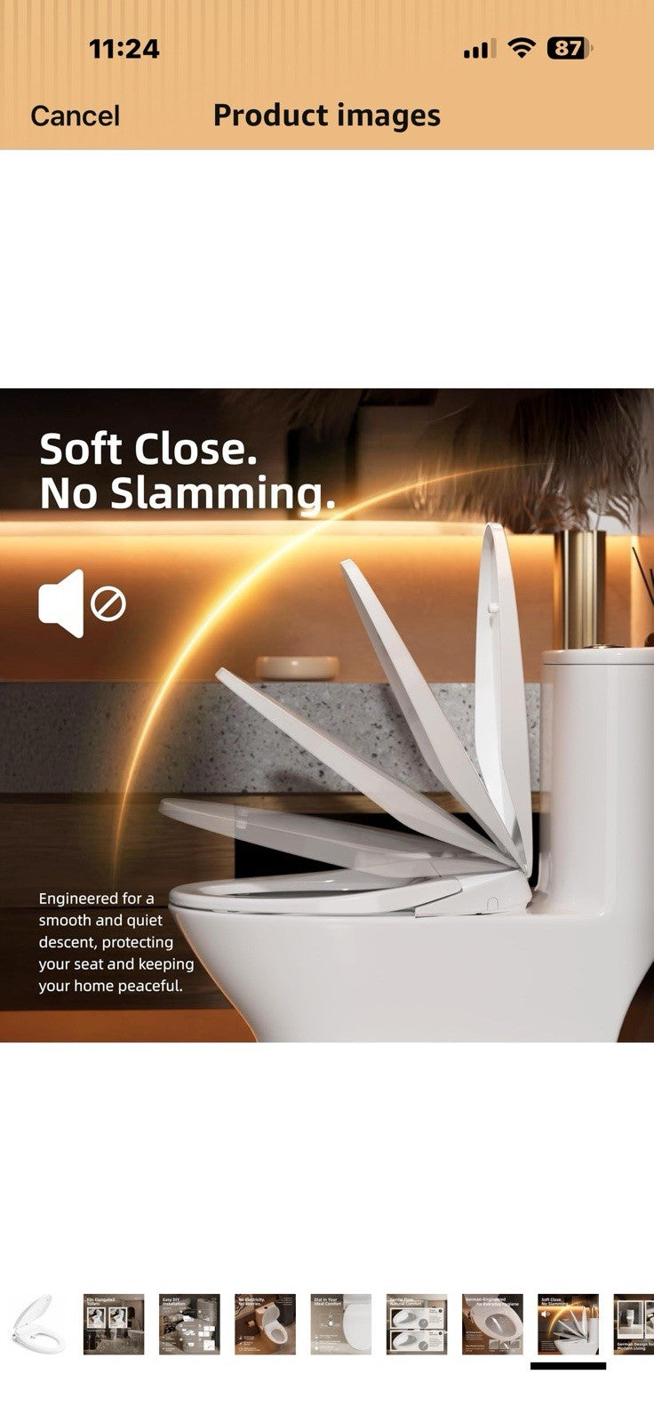 BRAVAT® Non-Electric Bidet Toilet Seat Elongated, Fresh Water Wash