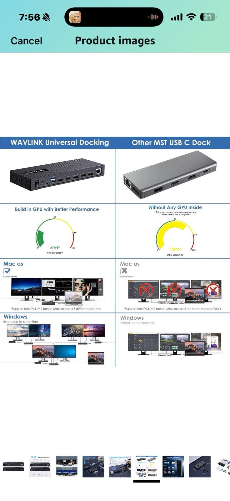 WAVLINK USB C Triple Monitor Docking Station 13-in-1 Displaylink