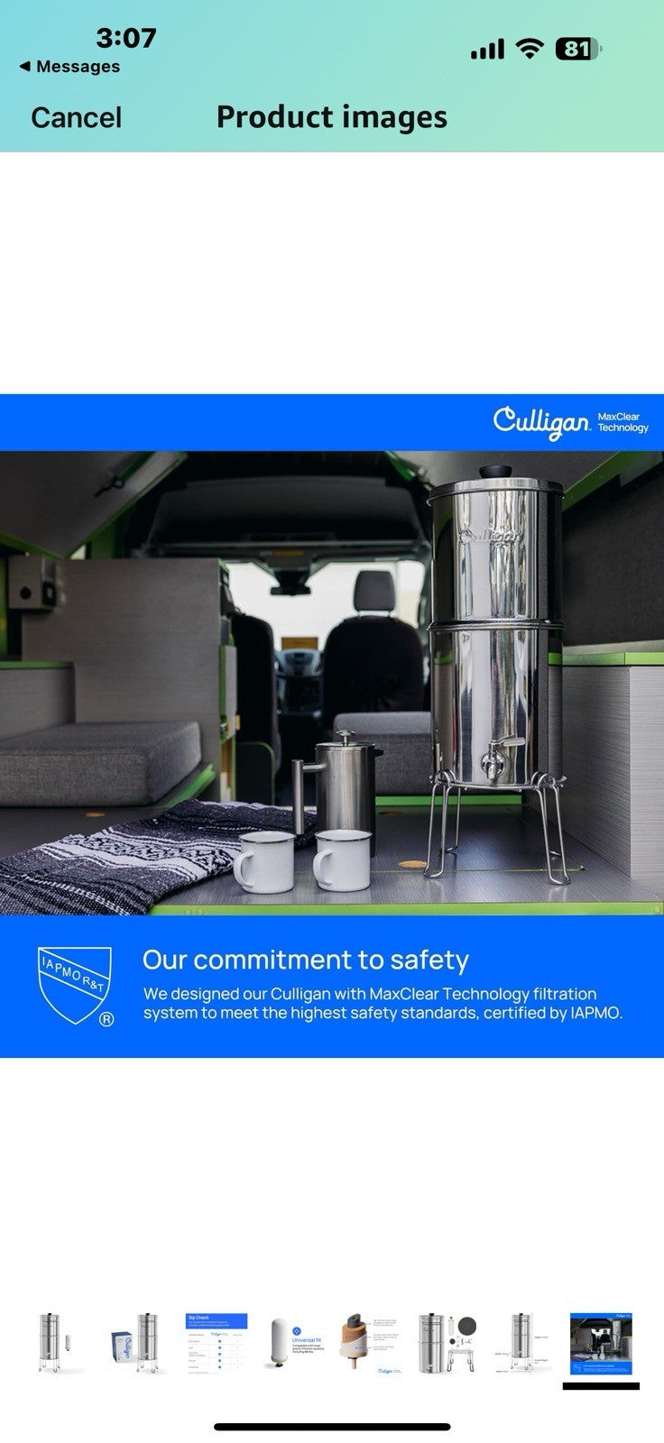 Culligan with MaxClear Technology 3 Gallon Gravity Water Filter System, 