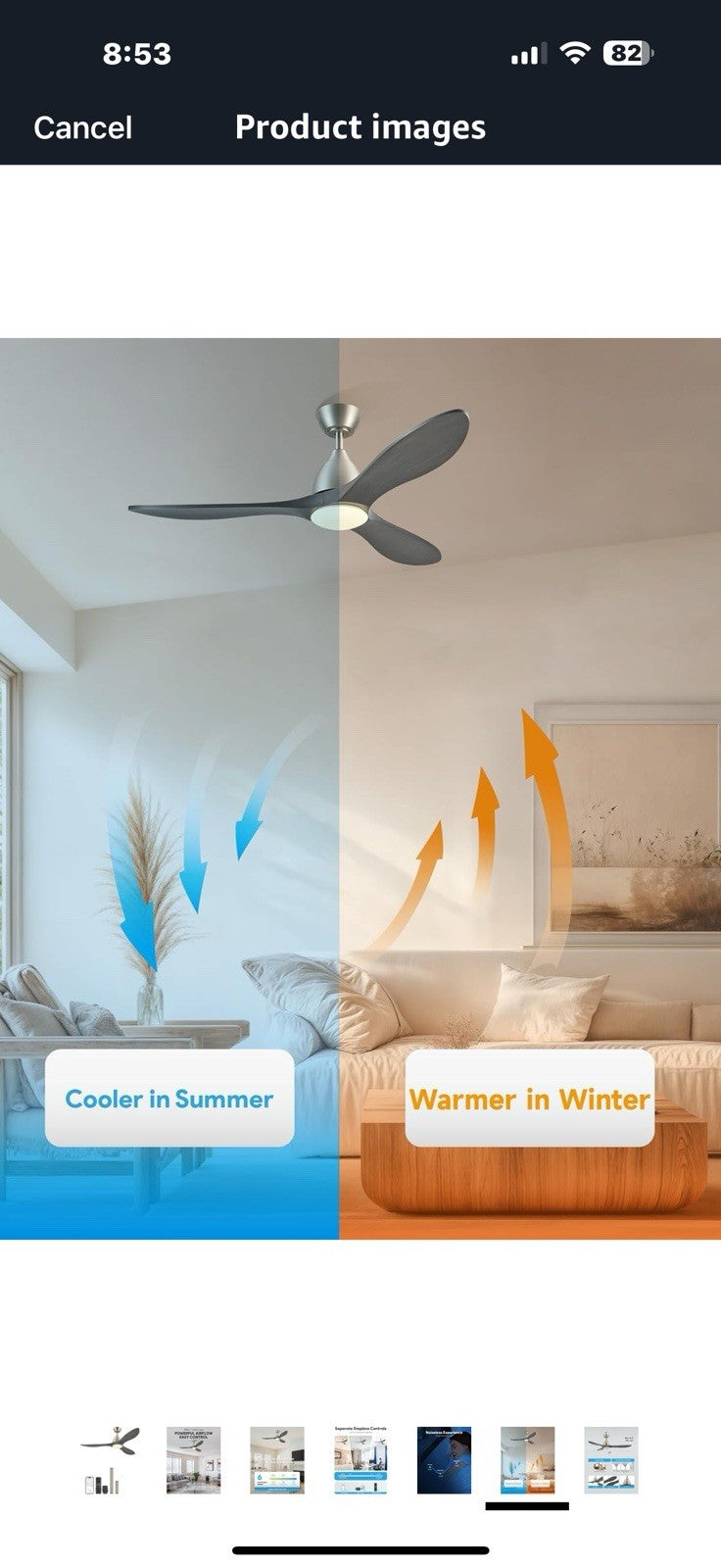 VONLUCE Ceiling Fans with Lights, 52 inch Smart Ceiling Fan with Remote