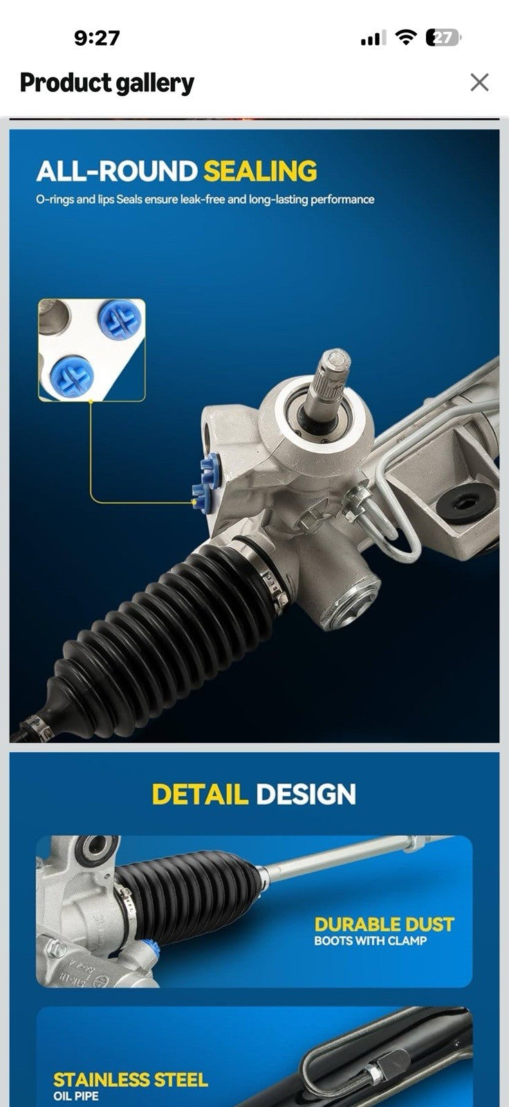 PHILTOP Hydraulic Power Steering Rack and Pinion for 2001-2004 Sebring/