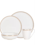 Everyday White by Fitz and Floyd Nevaeh Bone China Coupe Gold Bands 