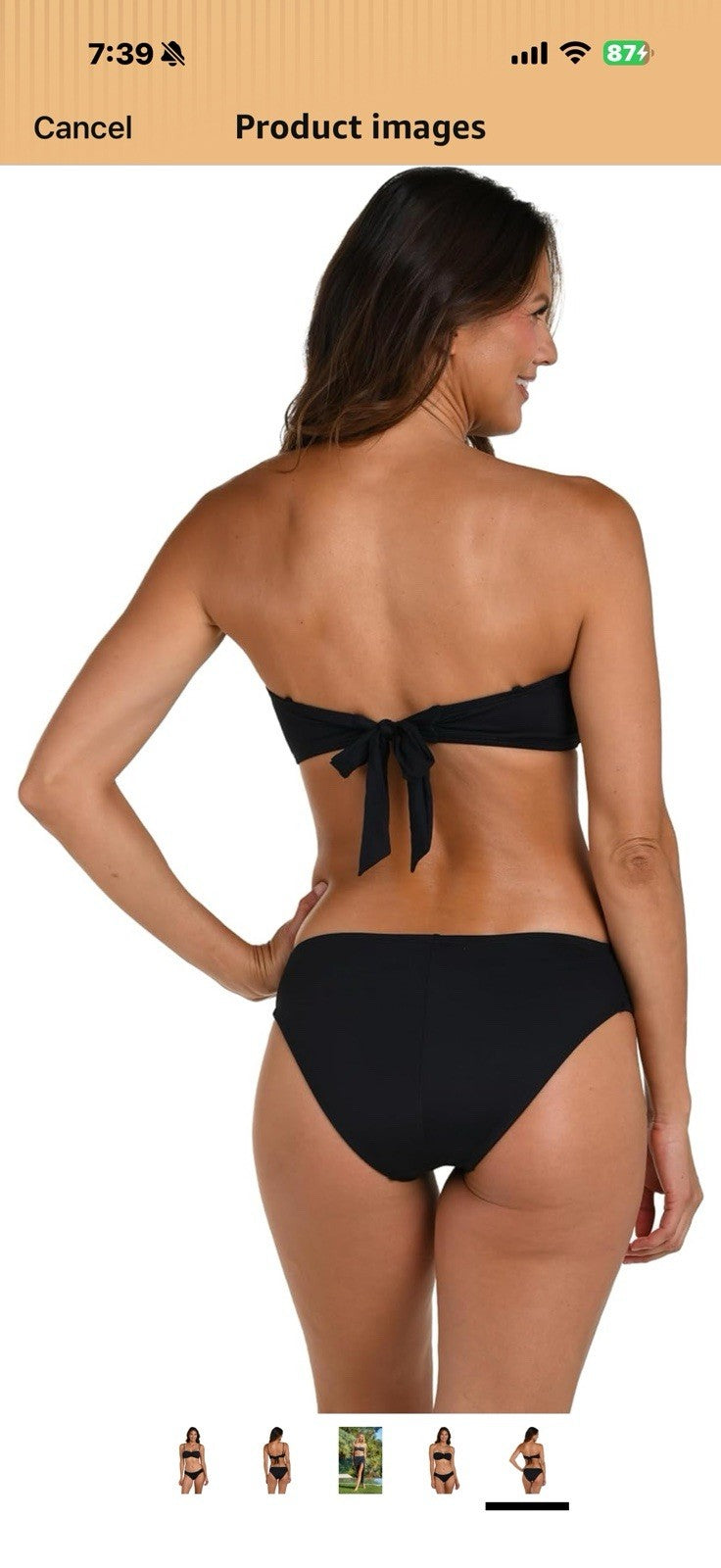 La Blanca Womens Island Goddess Bandeau Slider Swimsuit Top Size 8