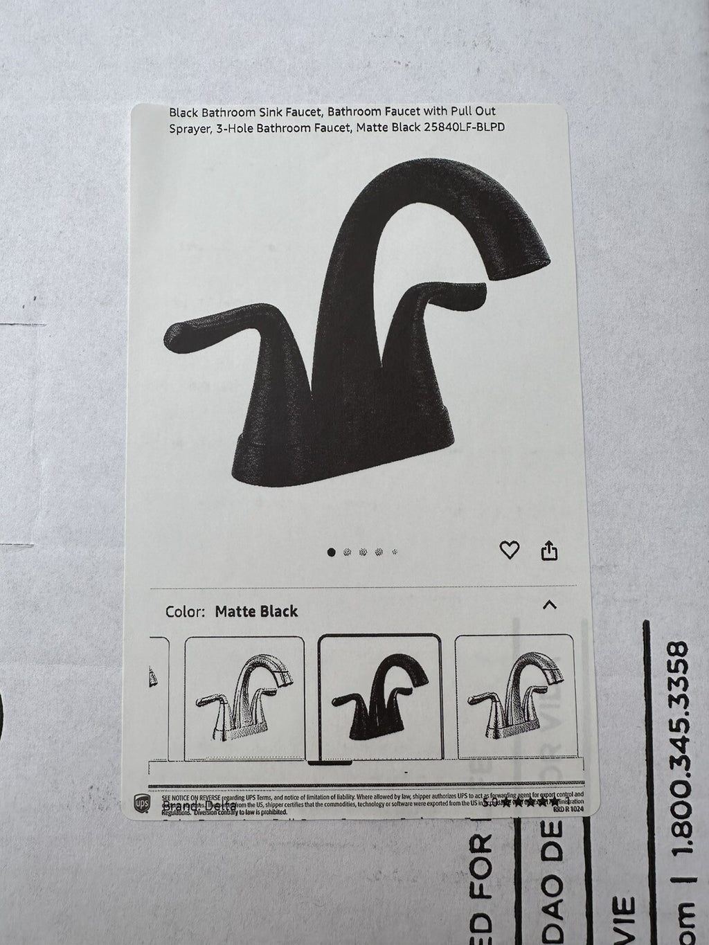 Delta Faucet Arvo Pull-Down Centerset Bathroom Faucet 25840LF-BLPD