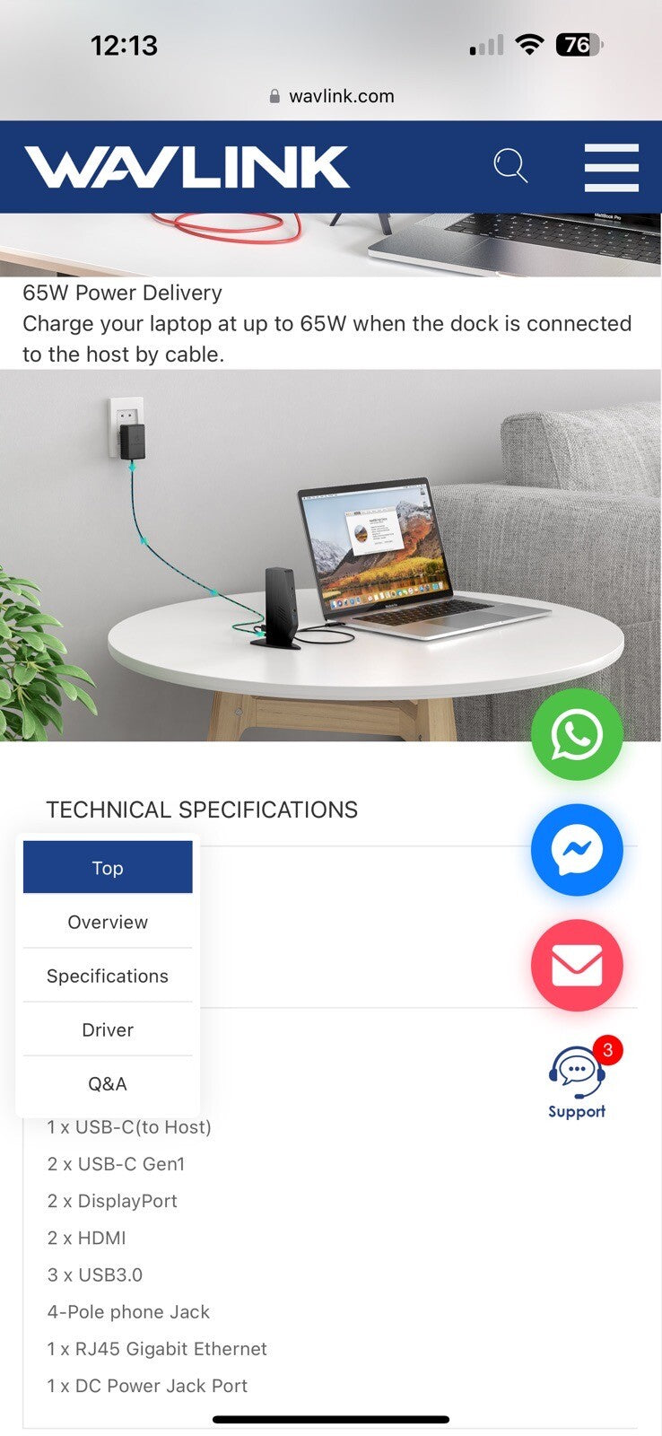 WAVLINK USB C Docking Station
