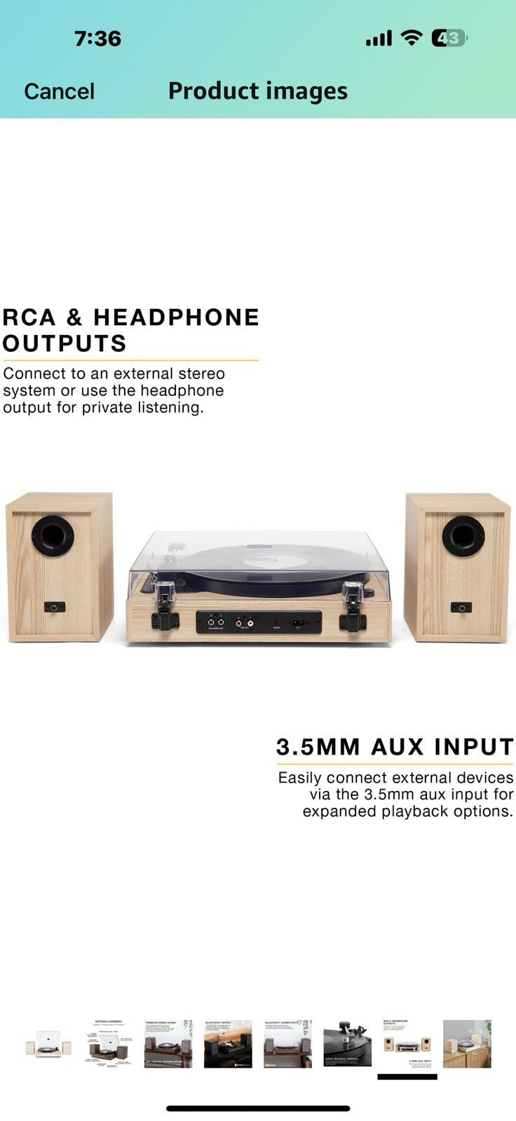 Victrola Harmony – Bluetooth Turntable System– 3-Speed Vinyl Record Player