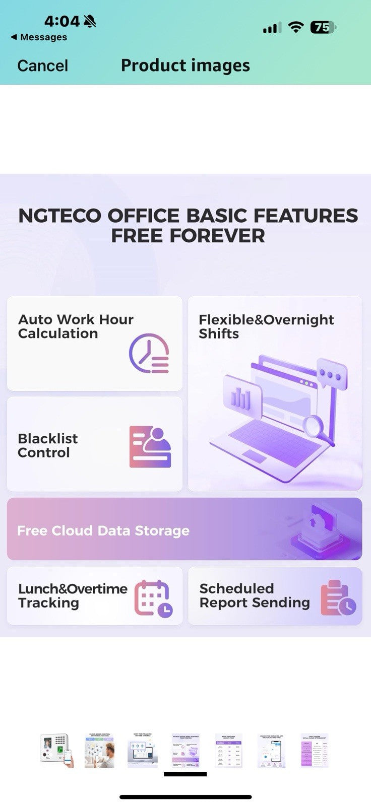 NGTeco Time Clock Cloud-Based, 4-in-1 Time Clocks for Employees Small Business