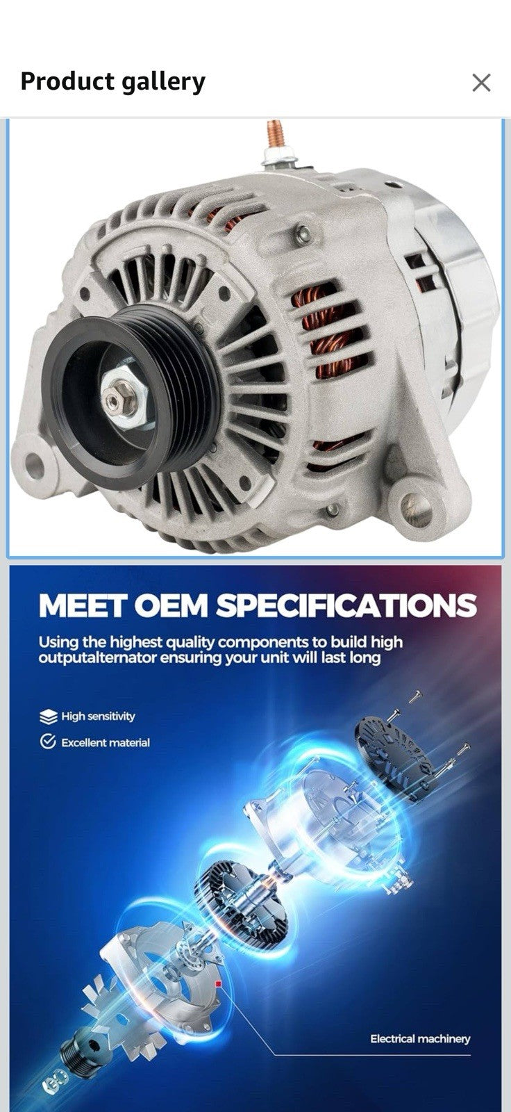 KAX Alternator 13876N Compatible with 2001–2006 Jeep Wrangler 4.0L | 