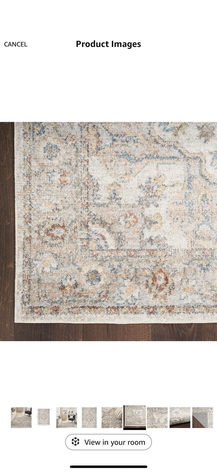 Nourison Astra Machine Washable Bohemian Grey/Multi 5'3" x 7' Area Rug