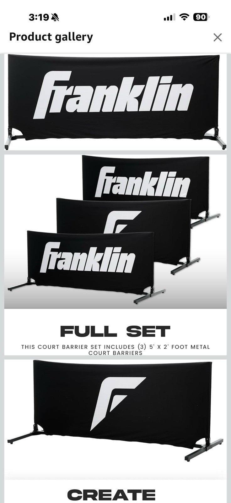 Franklin Sports Portable Pickleball Court Barriers - (3) Court Dividers
